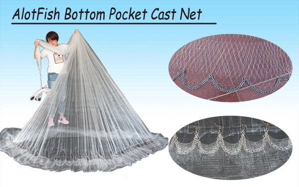 10FT Lead Sinker Fiji Hand Throw Net Bottom Pocket Cast Net